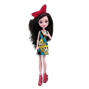 Discontinued Mattel Monster‎ High Emoji Draculara Doll with bow, dress & shoes.